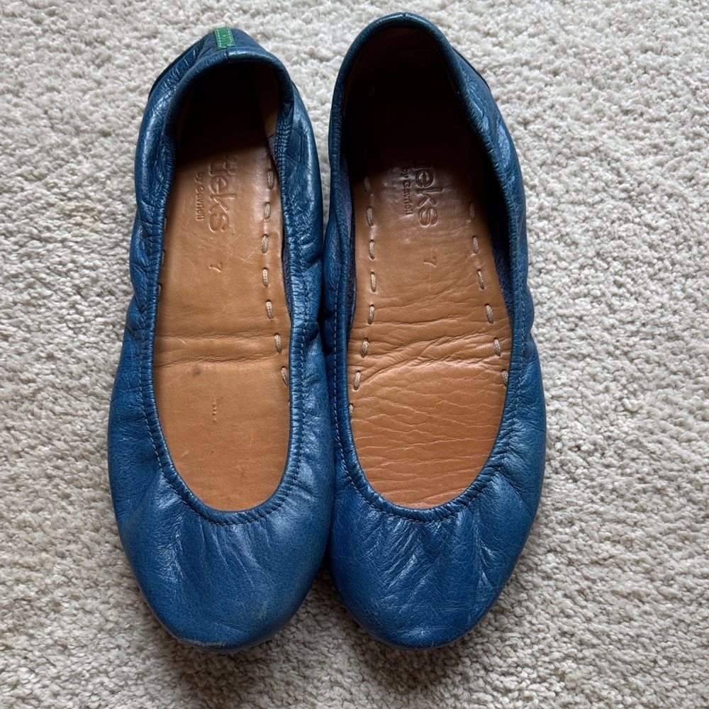 Tieks Blue Leather Ballet Shoes